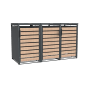 Westmann Mülltonnenbox Lacina für 3 Tonnen (je 240 l) in Anthrazit/Holzoptik.