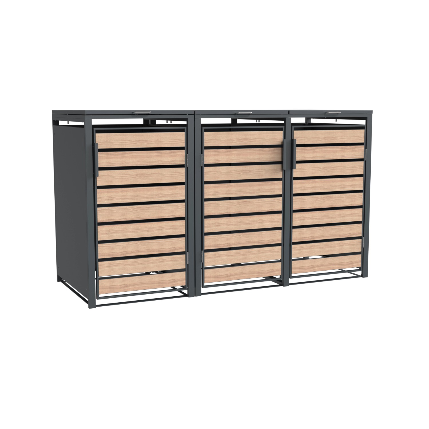 Westmann Mülltonnenbox Lacina 3 x 240 l Anthrazit/Holzoptik 80 x 200 x 116 günstig online kaufen