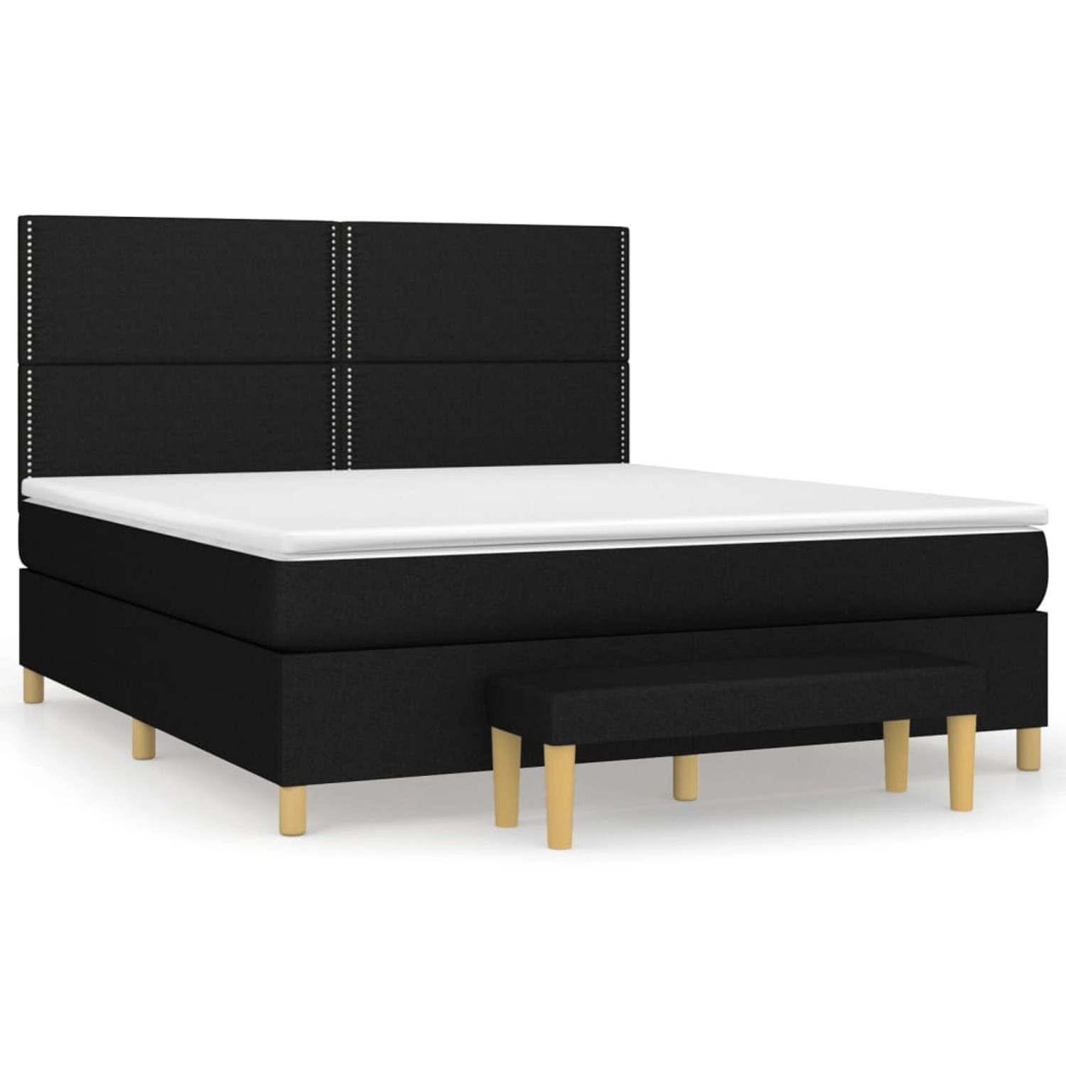 vidaXL Boxspringbett Boxspringbett mit Matratze Schwarz 180x200 cm Stoff Be günstig online kaufen