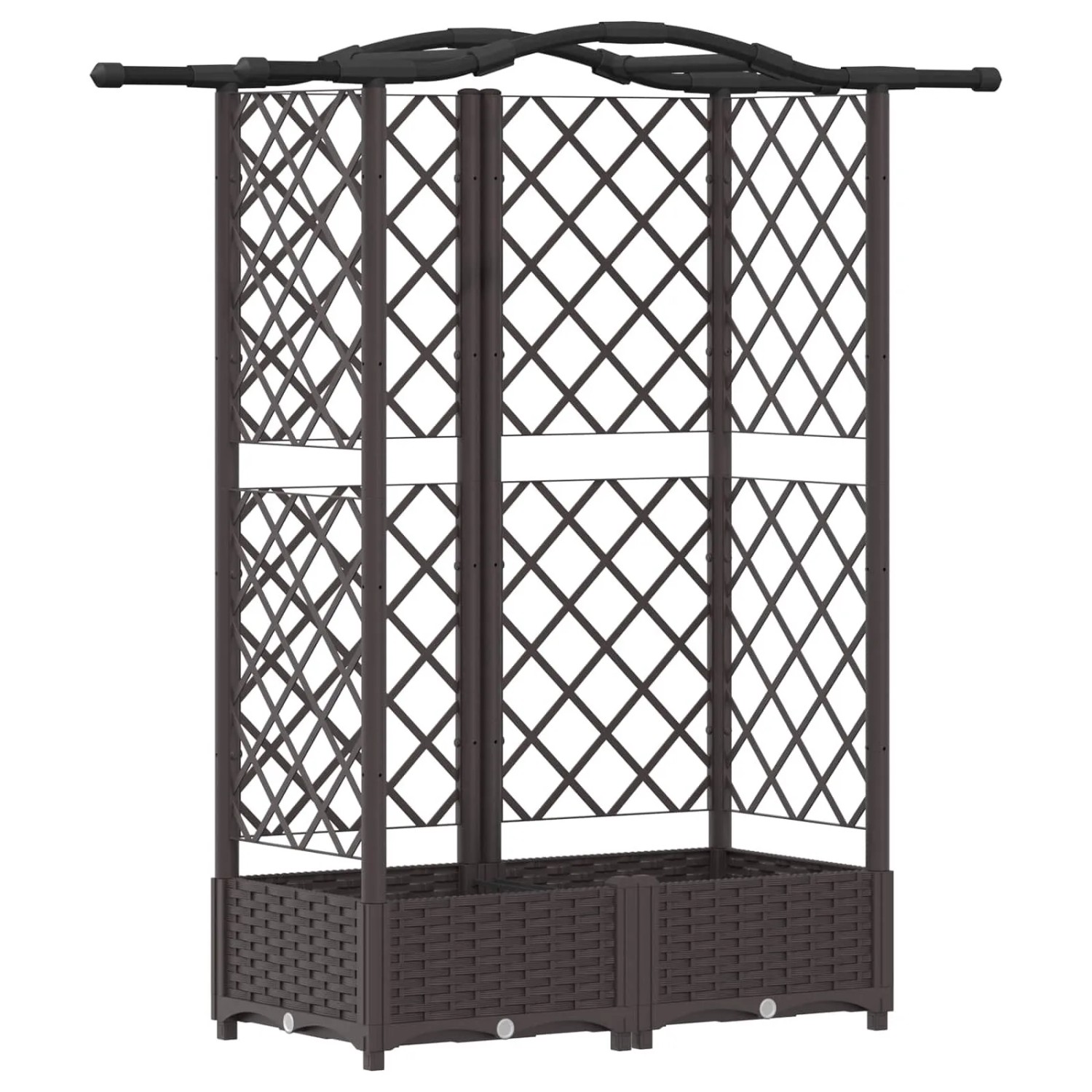 vidaXL Hochbeet mit Rankgitter und Dach Braun 124 x 40 x 126 cm PP 42032509