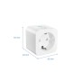 Weiße Philips Smart Steckdose Typ F mit Energieverbrauchsmessung, 55x44x55 mm. Matter-kompatibel für Smart Home.