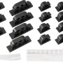 31-teiliges Kabelmanager-Set mit Kabelbindern, Klettverschlüssen und selbstklebenden Kabelhaltern.