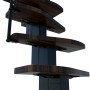 Minka Raumspartreppe Quatro in Walnuss/Schwarz, Detailansicht der Holzstufen und Metallkonstruktion.