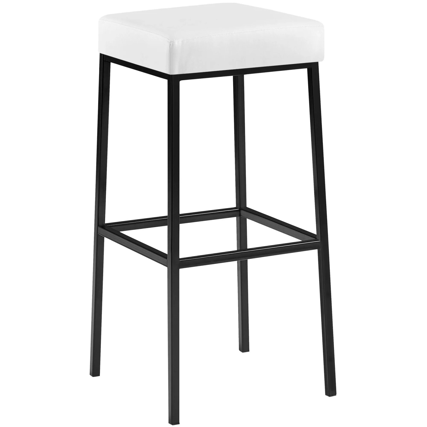 DELUKE Barhocker BIDAN Kunstleder Weiß 37x37x83cm Barstuhl Mit Lehne Tresenhocker Tresenstuhl