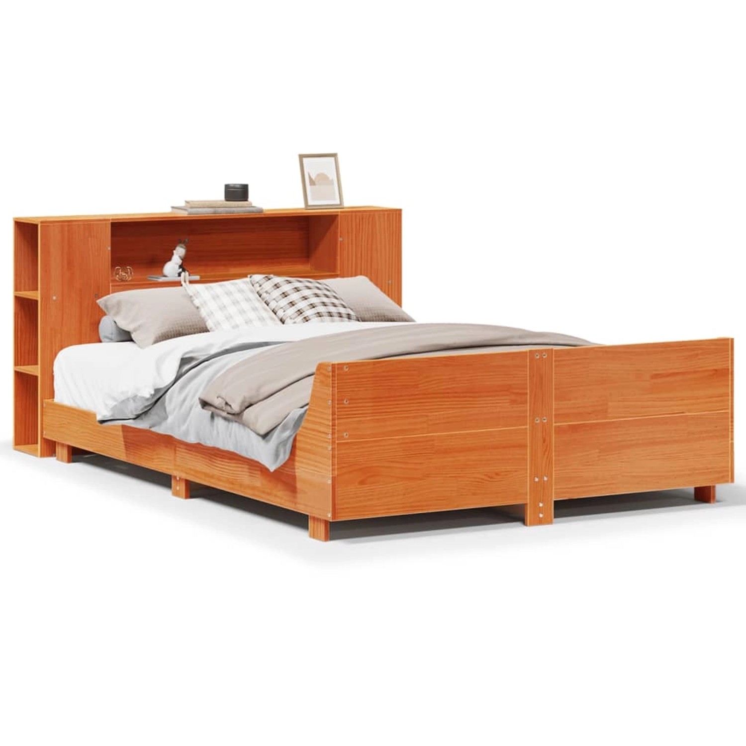 vidaXL Massivholzbett ohne Matratze Wachsbraun 120x190 cm Kiefernholz 33236 günstig online kaufen