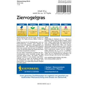 Kiepenkerl Ziervogelgras Samenpackung, Zusatzfutter für Vögel.