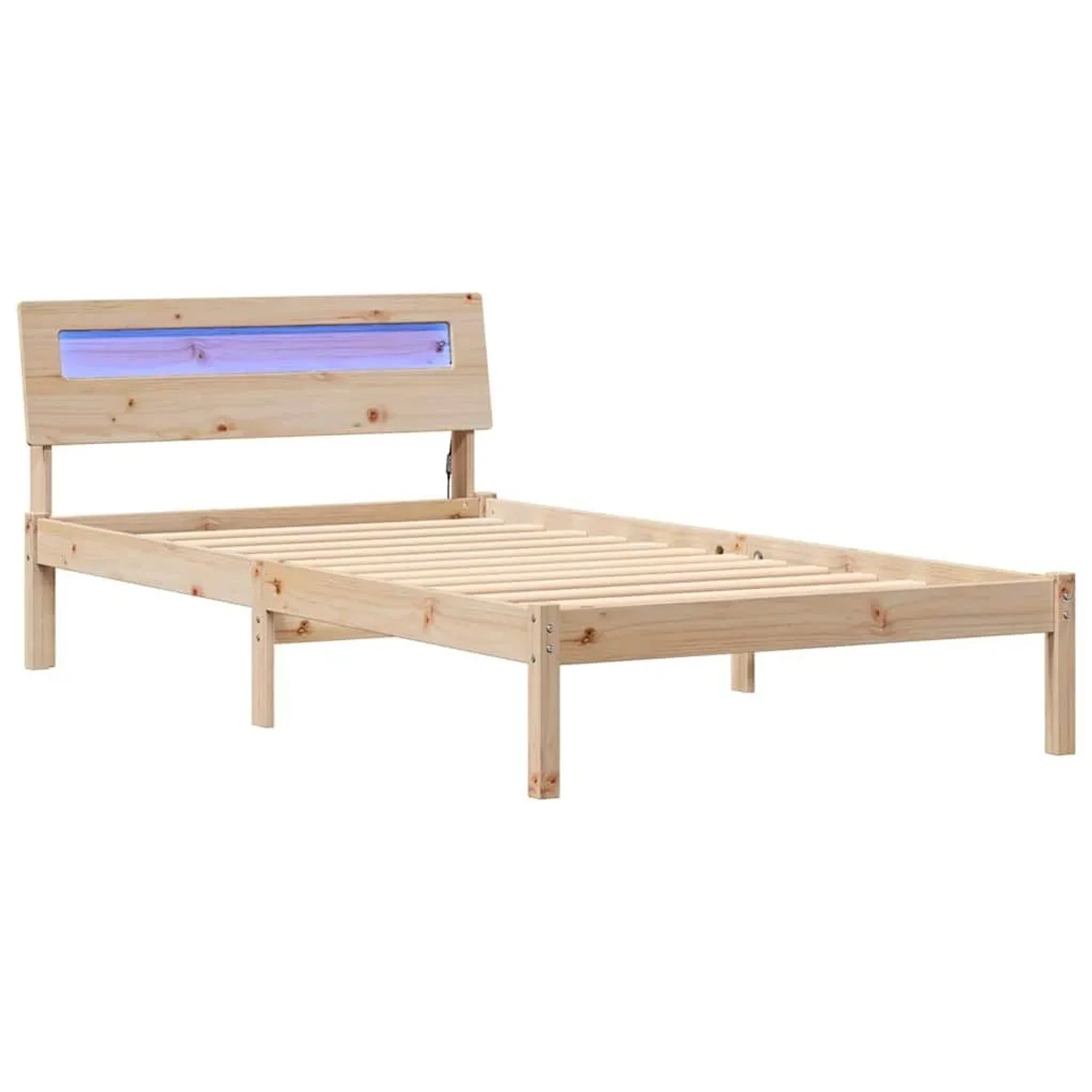 vidaXL Bettrahmen mit Kopfteil Braun 90 x 190 cm Massives Kiefernholz 872800