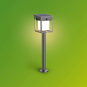 Philips Blaise Solar Sockelleuchte in Anthrazit. Solar-Wegeleuchte mit Bewegungssensor.