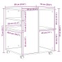 vidaXL Rollschrank Artisan-Eiche, Holzwerkstoff, 60x53x72 cm, mit Rollen. Wohnzimmerschrank.