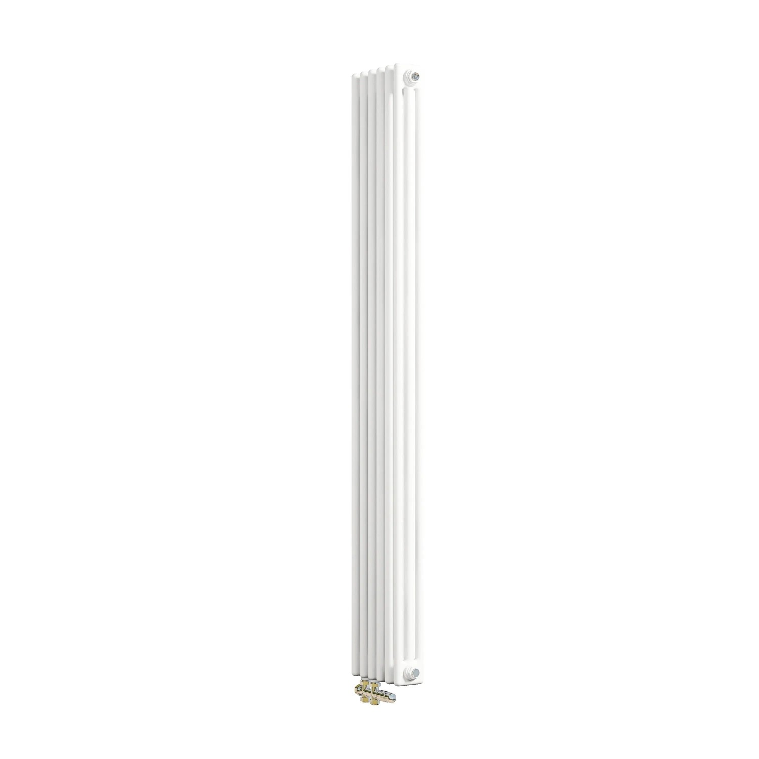 AICA Traditioneller Heizkörper 1800 x 290 mm Gusseisenstil 3 Spalten mit Seitenanschluss Weiß 1196W