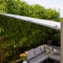 Grauer Siena Garden Pavillon Levino 300x400 cm mit schrägem Dach und Stahlgestell als Schattenspender.