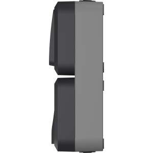 Aqua Pro Steckdose mit Aus-/Wechselschalter, grau-anthrazit, Aufputz für Feuchtraum.