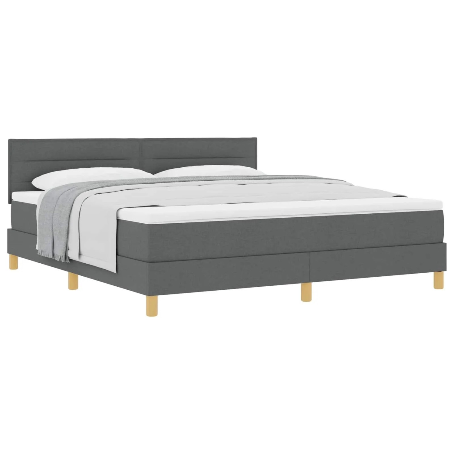 vidaXL Boxspringbett mit Matratze Dunkelgrau 180 x 200 cm Stoff 3338861 günstig online kaufen
