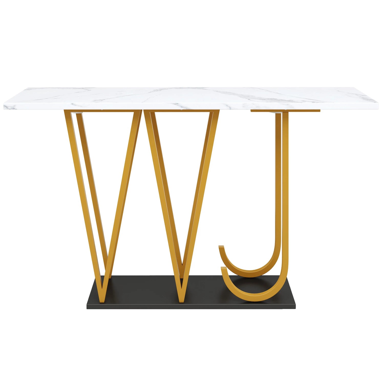 okwish Esstisch Flurtisch Küchentisch Tischplatte mit Marmoroptik 120 × 30 cm Weiß