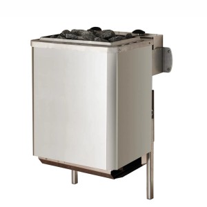 Kompakter 9,0 kW Saunaofen mit Steinen für Weka Massivholzsauna Valida Eck.