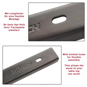 SOTECH Gratleisten U-Form, 3er Set, Stahl, Vintage-Look, für Tischplatten