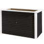 Anthrazitfarbenes Weka Holz-Hochbeet WekaLine 669 mit weißem Rahmen. Ideal zum Gärtnern.