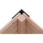 Detailaufnahme: Ecke Karibu Gartenhaus Domingo, Holz mit Stahlelementen.