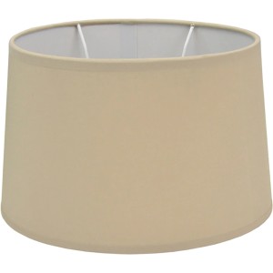 Ovaler Lampenschirm Various in Hellbraun, Ø 25 cm. Stoffschirm für E27 Fassung.