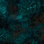Komar Fototapete Vlies Ombres, 400x280 cm, mit dunkelgrünen Sukkulenten und goldenem Muster.