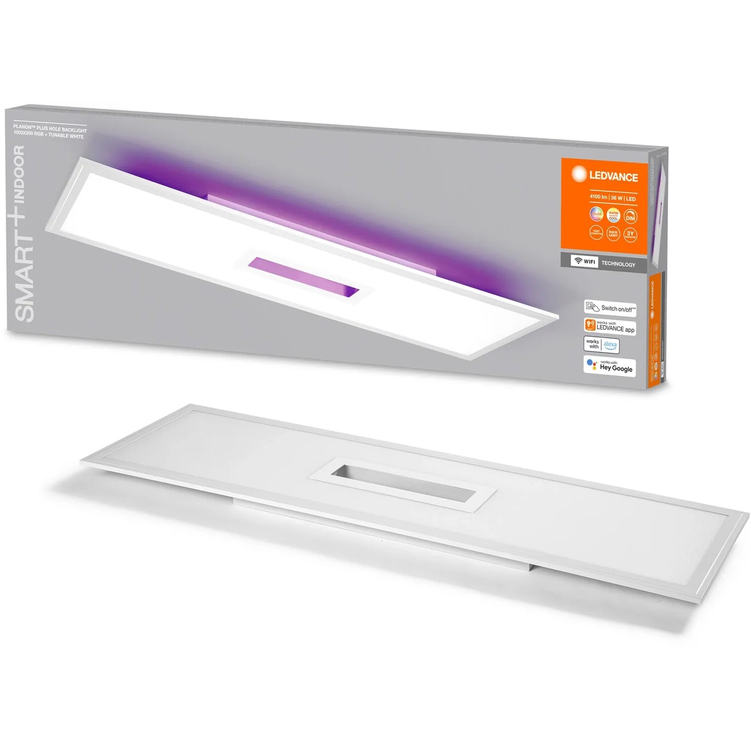Ledvance Smart+ WiFi Panelleuchte Planon Plus, dimmbare LED Deckenleuchte mit RGBTW Funktion.