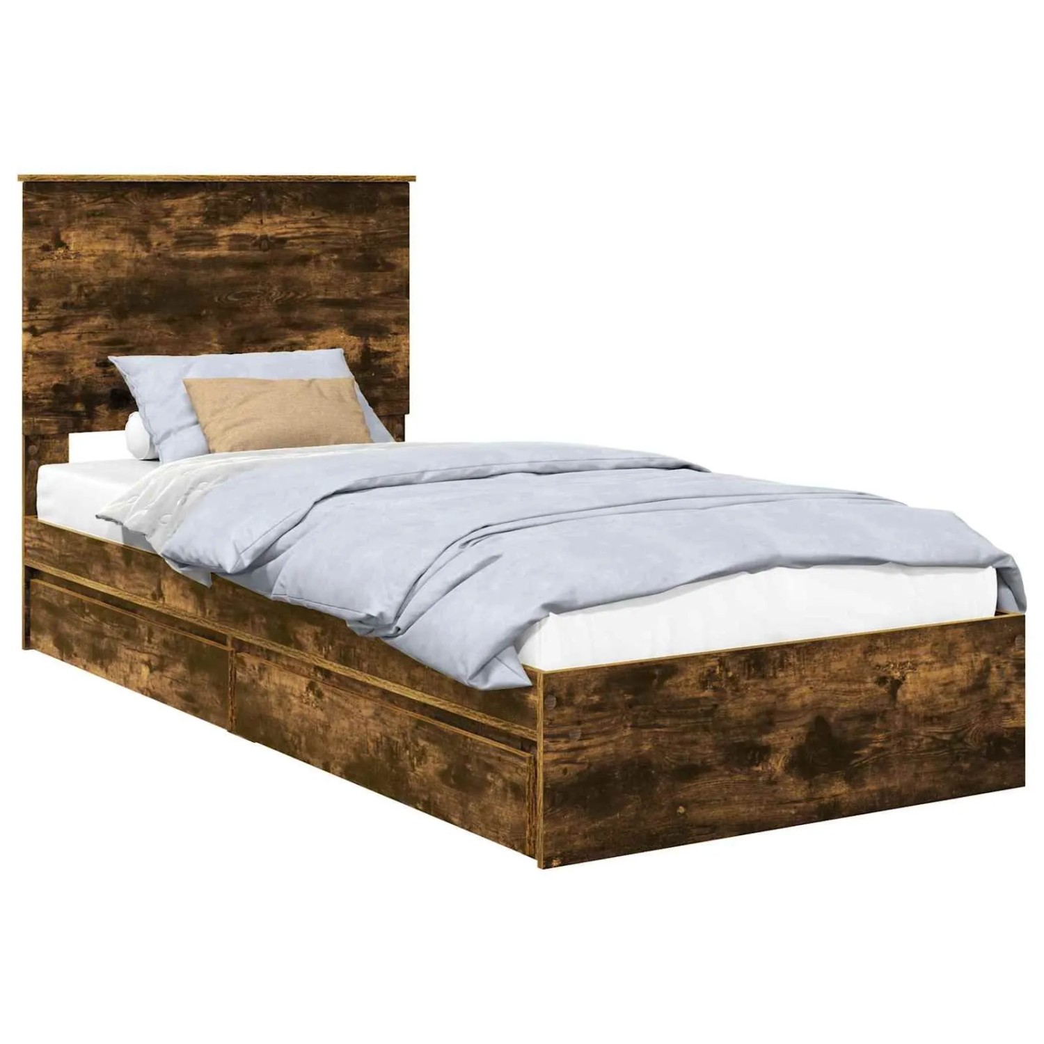 vidaXL Stauraumbett Räuchereiche 75 x 190 cm Holzwerkstoff 3409605 günstig online kaufen