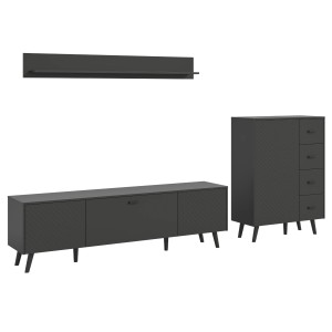 Inn.Furn Wohnwand in Grau Matt 269 cm Madea