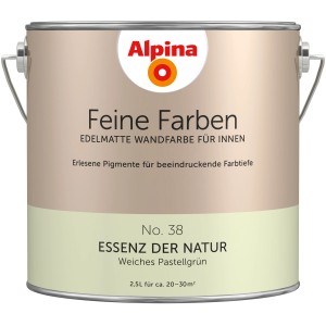 Alpina Feine Farben No. 38, 2,5 l, Pastellgrün: Edelmatt, für Innen, hohe Deckkraft. Wandfarbe für ein schönes Zuhause.