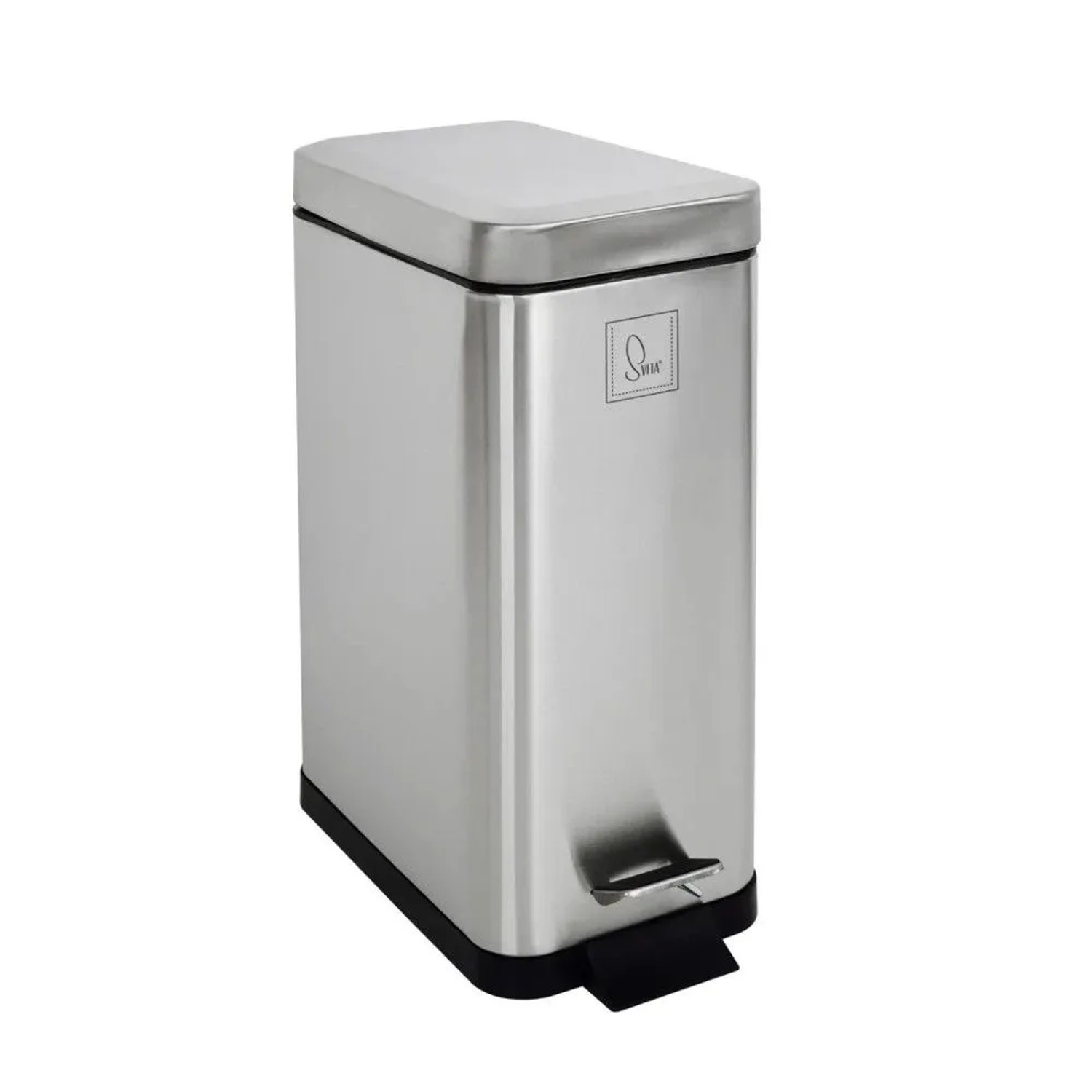 Svita STM10 Mülleimer Treteimer 10L Mit Inneneimer Softclose-Deckel Silber