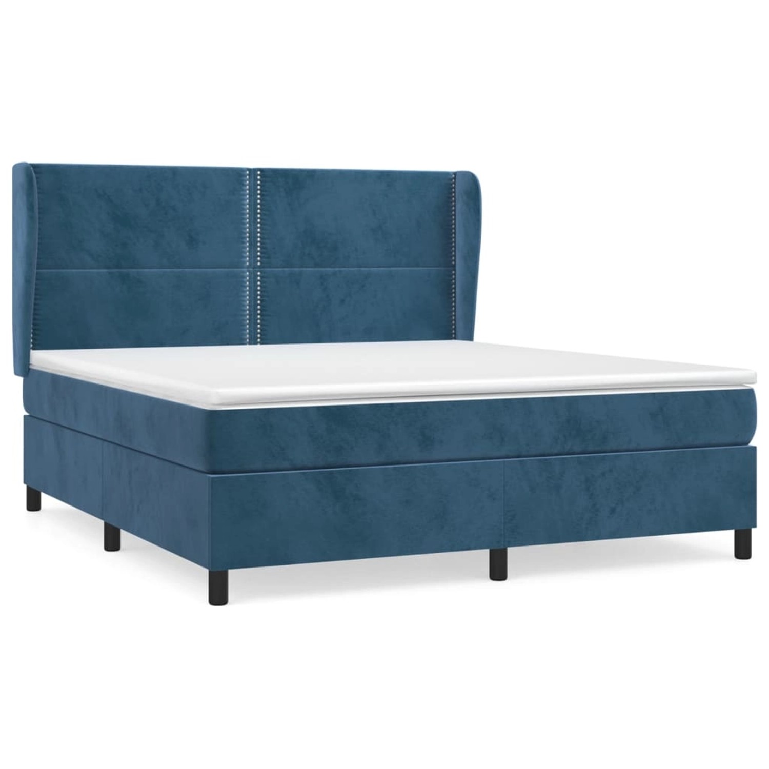 vidaXL Boxspringbett mit Matratze Dunkelblau 160x200 cm Samt1372940 günstig online kaufen