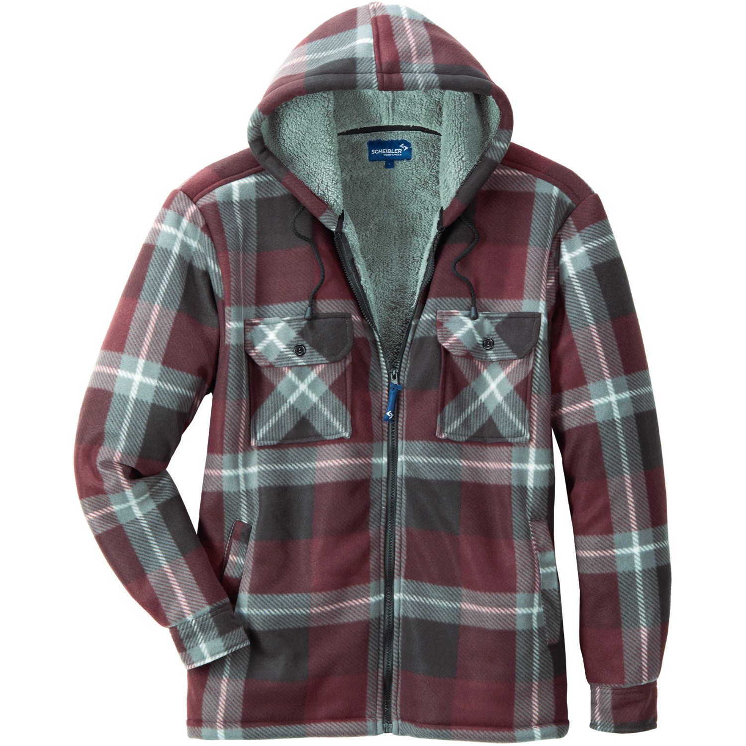 Scheibler workwear Thermojacke Galway 9108 weinrotschwarzgraukariert