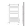 Technische Zeichnung: ECD Germany Badheizkörper, 750x1200mm, Anthrazit mit Heizstab. Maße und Details.