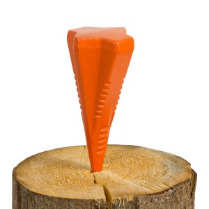 EBERTH Spaltkeil (Spaltgranate) im Holz, orange, 7x7x17cm, Zubehör für Kamine & Öfen.