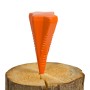 EBERTH Spaltkeil (Spaltgranate) im Holz, orange, 7x7x17cm, Zubehör für Kamine & Öfen.