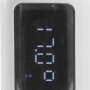Elektrisches Thermostatventil HeimSync Bluetooth in Weiß mit Display für Heizungs-Installation.
