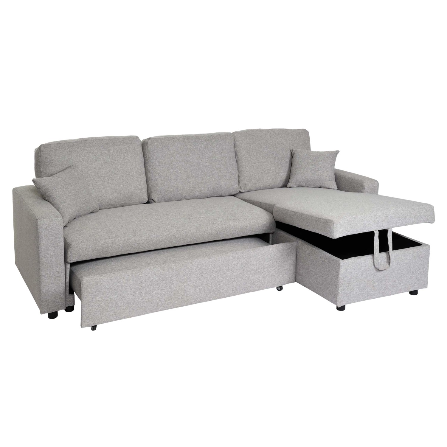 MCW Ecksofa mit Bettkasten L17 Grau günstig online kaufen