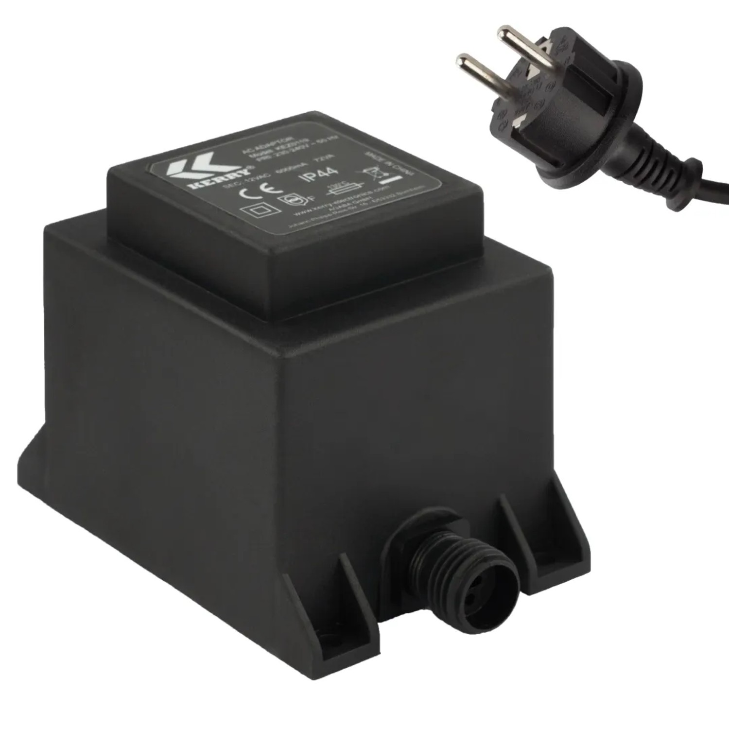Kerry Electronics Trafo 72W 12V/AC IP44 Netzkabel 2-Pin-Stecker
