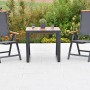 Merxx Siena 3-tlg. Gartenmöbel-Set mit Klappsesseln und Ausziehtisch für Balkon oder Terrasse.