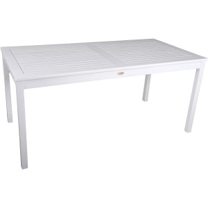 Rechteckiger, weißer Gartentisch MALMÖ (80x165 cm) von Garden Pleasure.