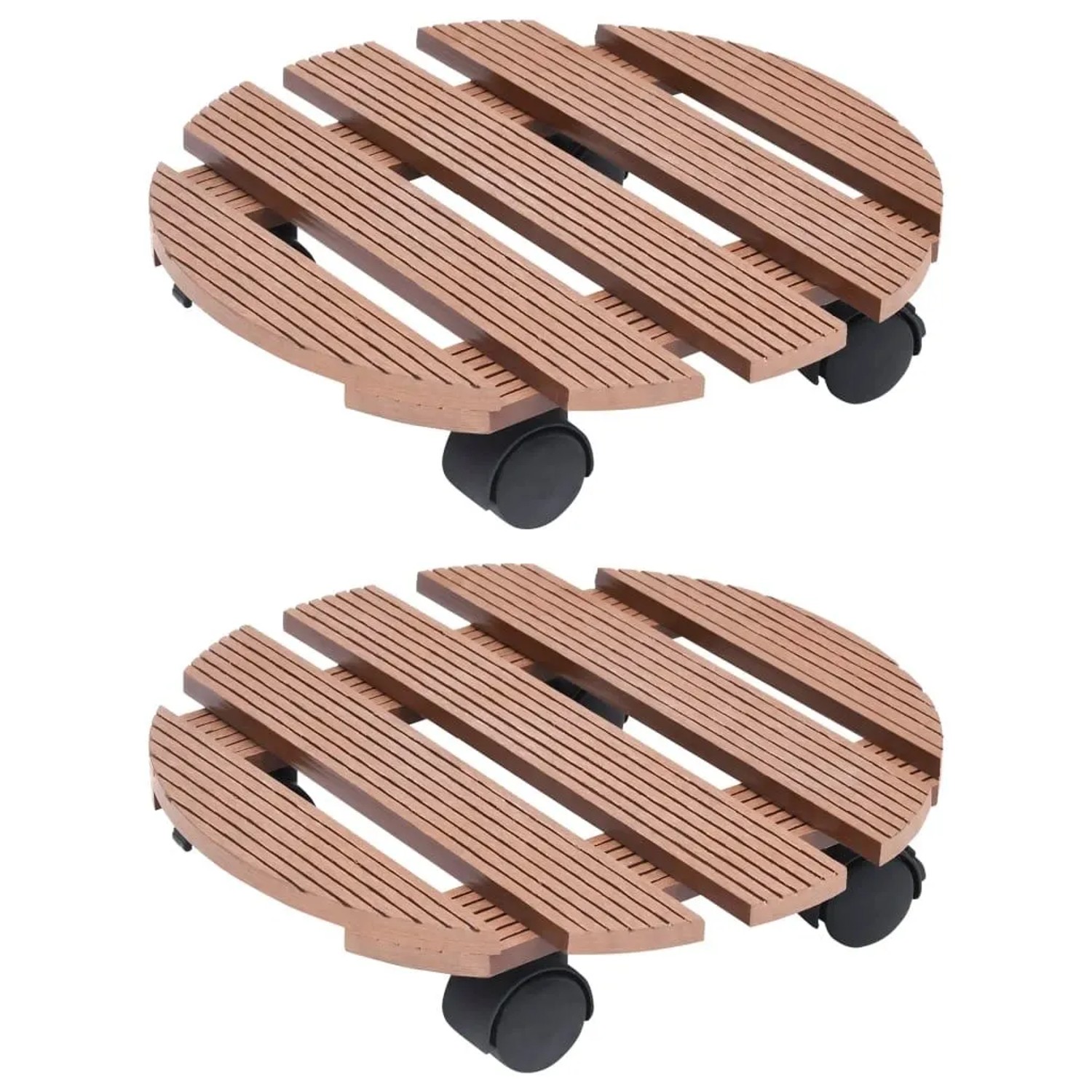 vidaXL Pflanzenroller 2 Stk Braun Ø30x7,5 cm WPC 149033