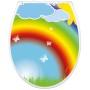 Banjado WC-Sitz Familie mit Regenbogen-Motiv und Absenkautomatik, Klodeckel mit Kindersitz.