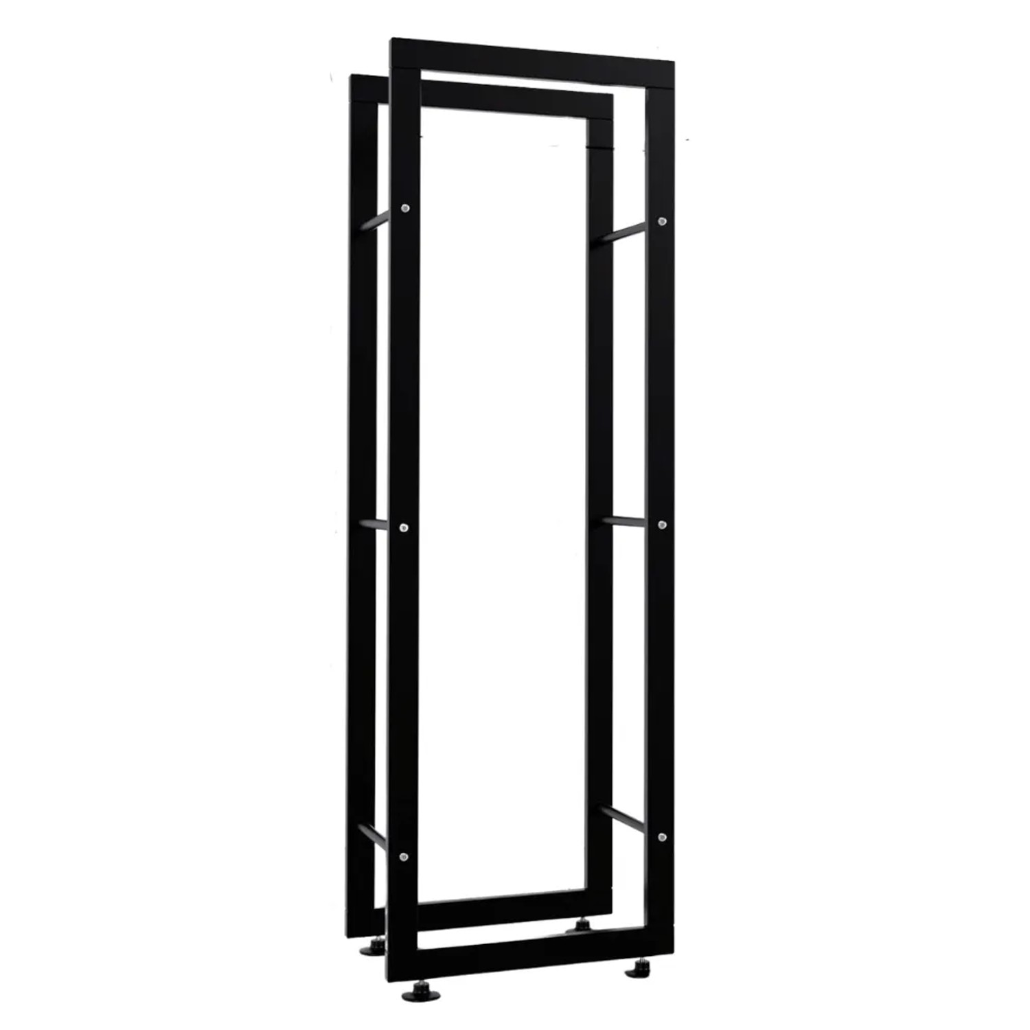 DELUKE Kaminholzregal Innen Metall SATLO Brennholzregal Innen Kaminholzständer Feuerholzregal Schwarz 25x40x125cm