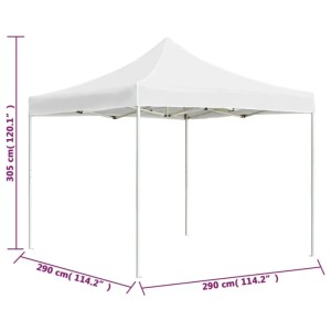 Weißes, faltbares 3x3 m Partyzelt mit Aluminiumrahmen für Garten & Outdoor-Events.