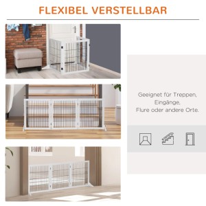 PawHut Absperrgitter für Hunde mit Stützfüßen 185 x 36 x 71 cm
