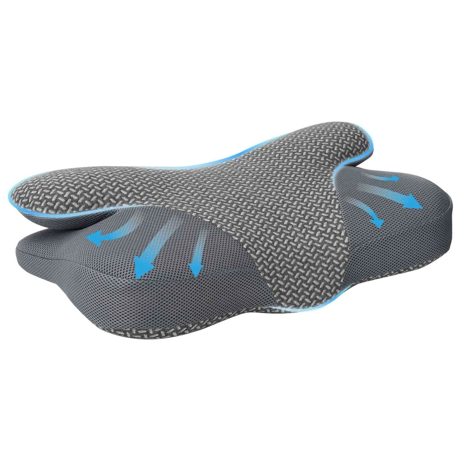 vidaXL Kopfkissen mit Kissen Grau 59 x 38 x 14 cm Polyester 42012691