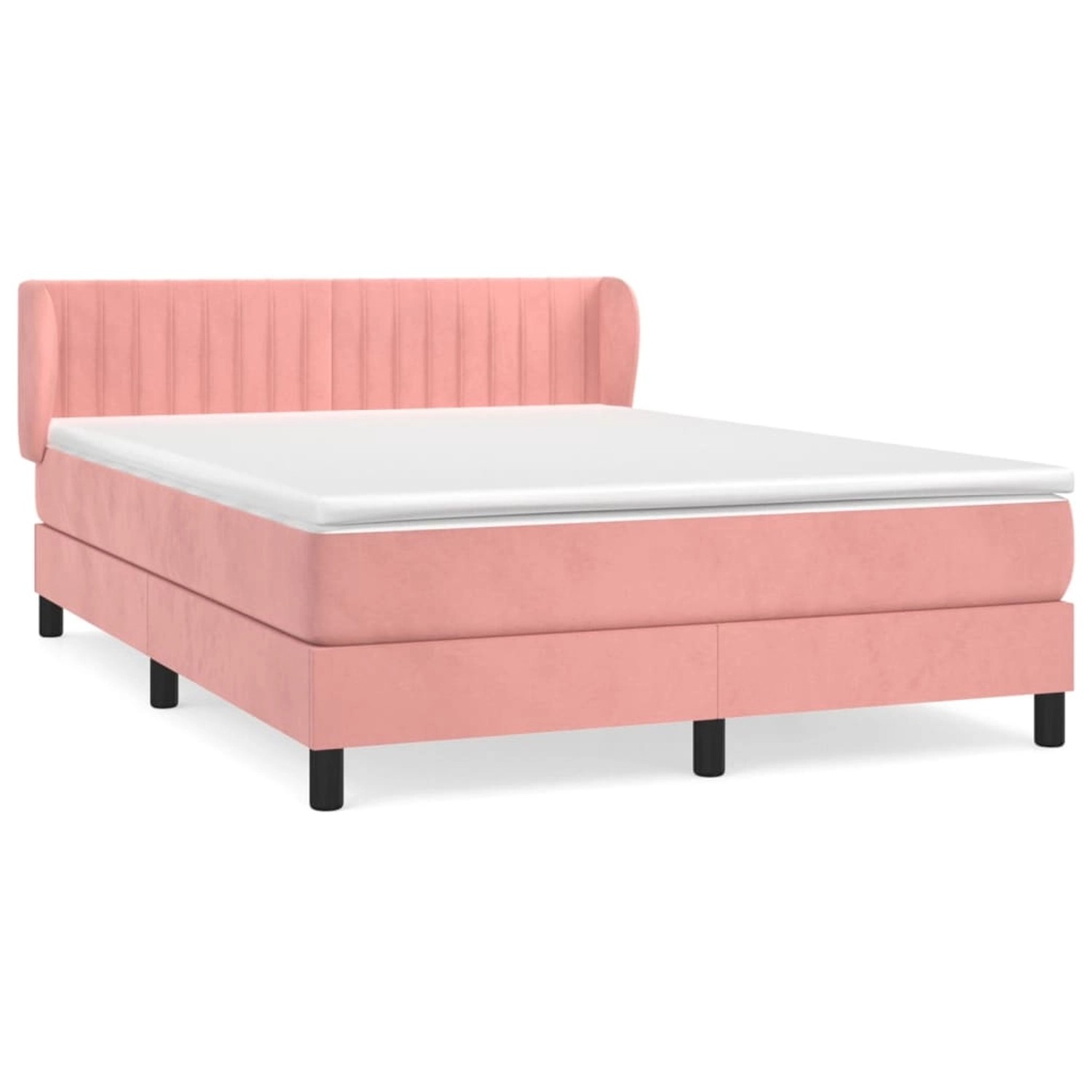 vidaXL Boxspringbett mit Matratze Rosa 140x190 cm Samt1466589 günstig online kaufen