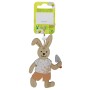 Osterdeko Holzhänger Hase Junge, 11 cm, Natur-Orange. Holzanhänger mit Hasenmotiv.