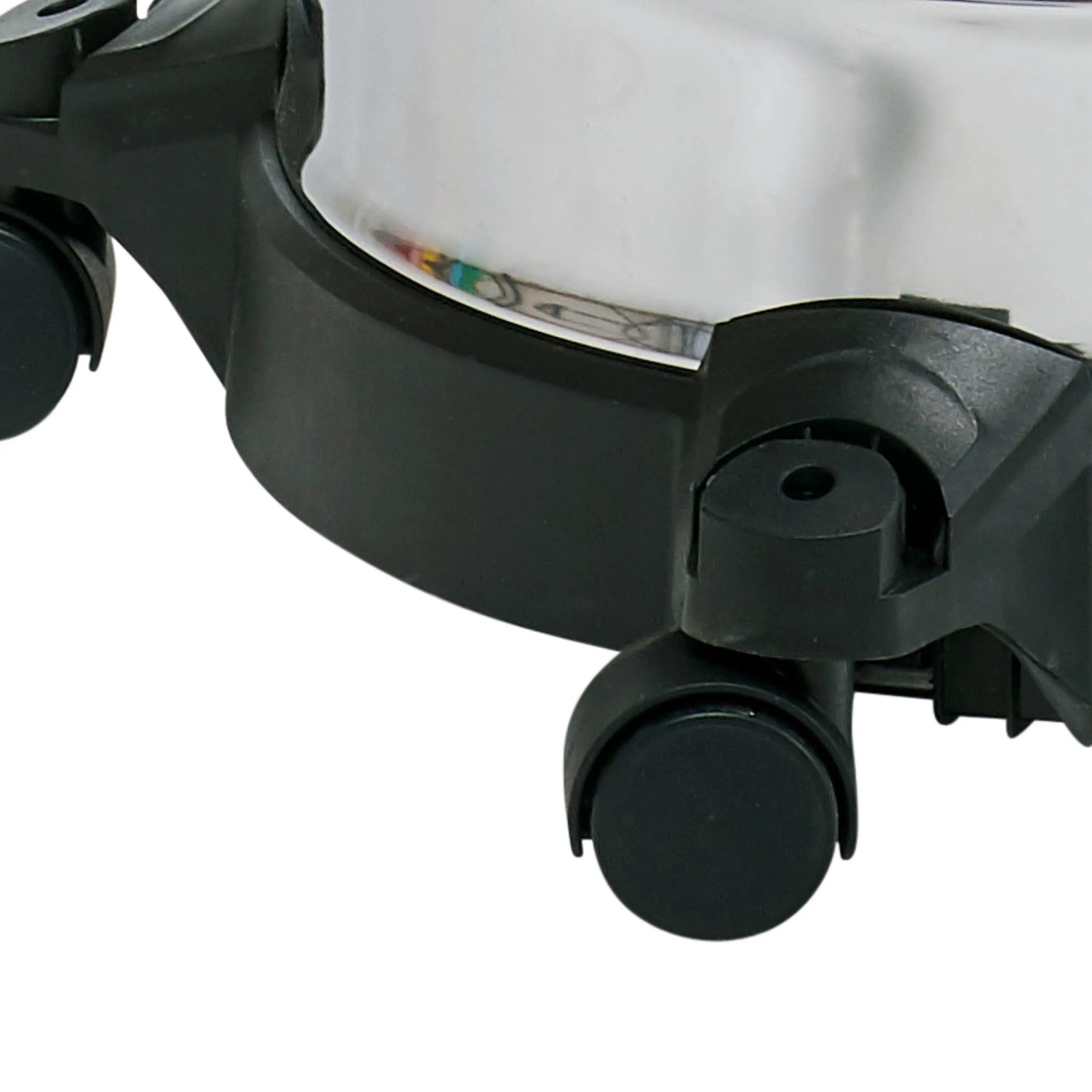 Detailaufnahme: Rollen des Einhell TC-VC 1820 S Nass-Trockensaugers.