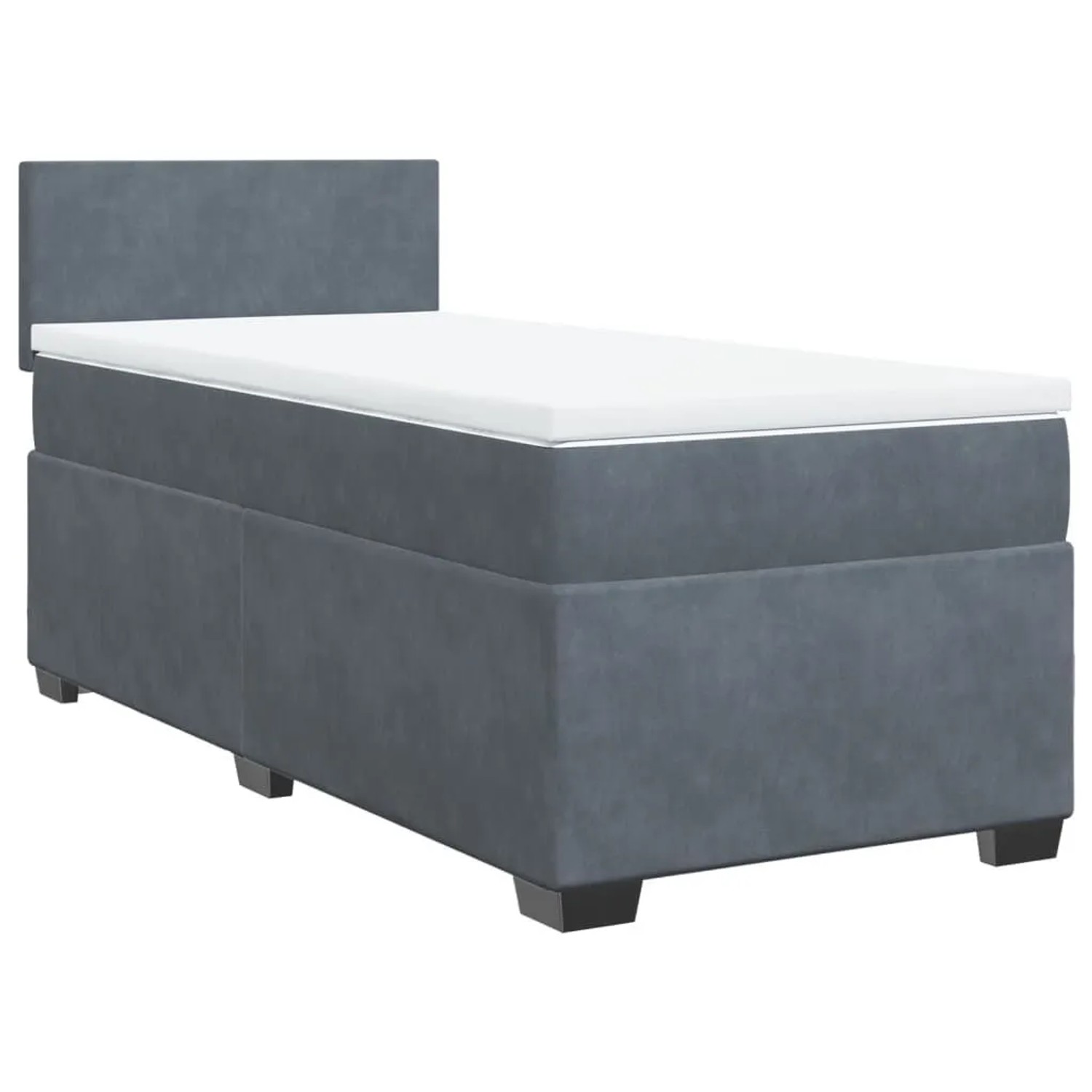 vidaXL Boxspringbett mit Matratze Dunkelgrau 100x200 cm Samt 3288529 günstig online kaufen