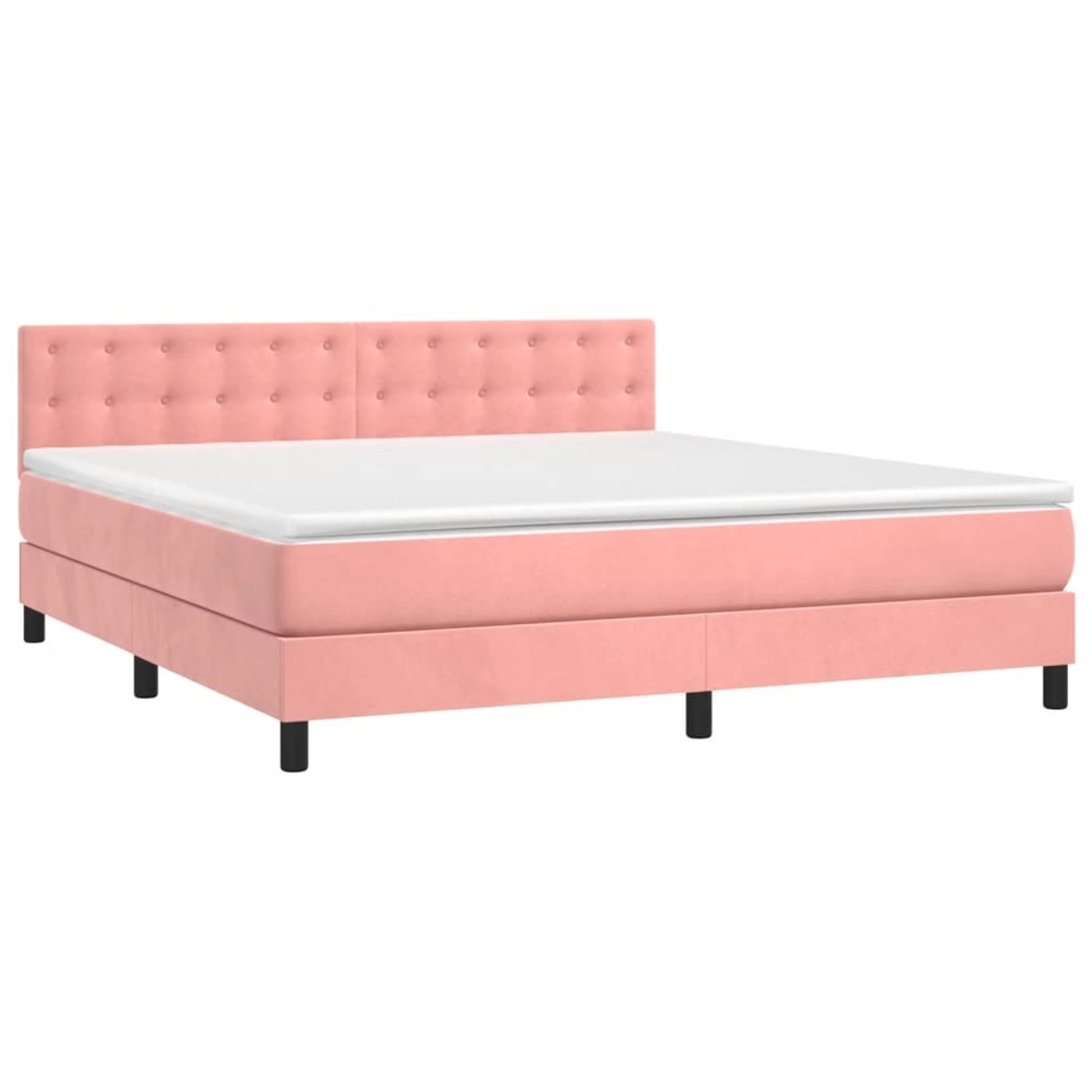vidaXL Boxspringbett mit Matratze & LED Rosa 180x200 cm Samt 3134662 günstig online kaufen
